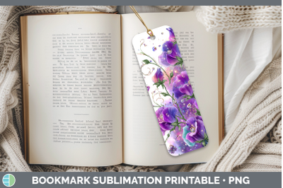 Sweet Pea Bookmark Flowers 01 Rainbow Summer Sublimation Pri