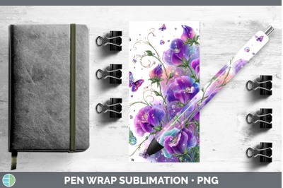 Sweet Pea Pen Wrap Flowers 01 Rainbow Summer Sublimation Pen