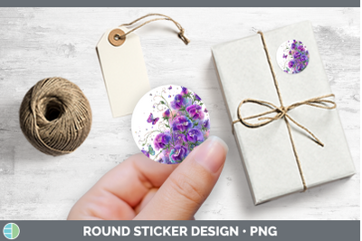 Flowers 01 Rainbow Summer Sweet Pea Stickers | Round Labels