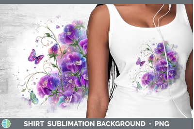 Sweet Pea Shirt Flowers 01 Rainbow Summer Sublimation Backgr