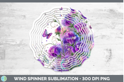 Sweet Pea Wind Spinner Flowers 01 Rainbow Summer Sublimation