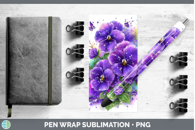Violet Pen Wrap Flowers 01 Rainbow Summer Sublimation Pen De