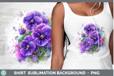 Violet Shirt Flowers 01 Rainbow Summer Sublimation Backgroun