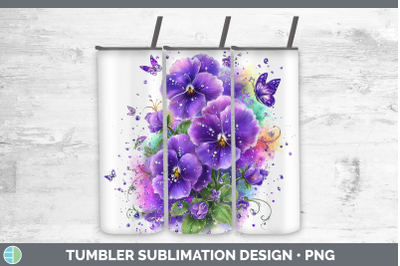 Violet Tumbler Flowers 01 Rainbow Summer Sublimation 20 oz S