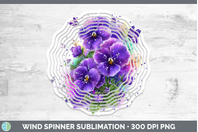 Violet Wind Spinner Flowers 01 Rainbow Summer Sublimation Sp