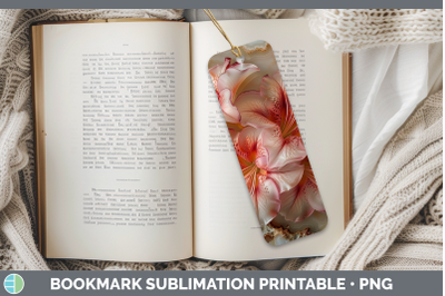Azalea Bookmark 3D Agate Flowers Sublimation Printable Desig
