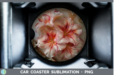Azalea Car Coaster 3D Agate Flowers Sublimation Drink Mat De