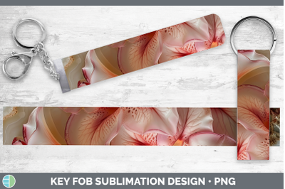 Azalea Key Fob 3D Agate Flowers Sublimation Wristlet Designs