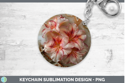 Azalea Keychain 3D Agate Flowers Sublimation Keyring Designs