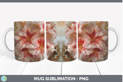 Azalea Mug Wrap 3D Agate Flowers Sublimation Coffee Cup Desi