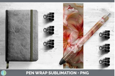 Azalea Pen Wrap 3D Agate Flowers Sublimation Pen Designs