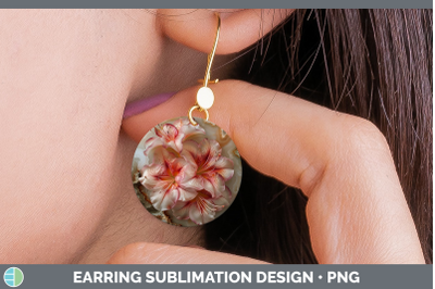 Azalea Round Earrings 3D Agate Flowers Sublimation Earrings