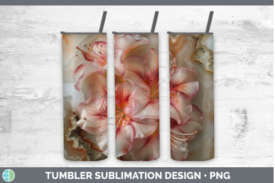 Azalea Tumbler 3D Agate Flowers Sublimation 20 oz Skinny Tum