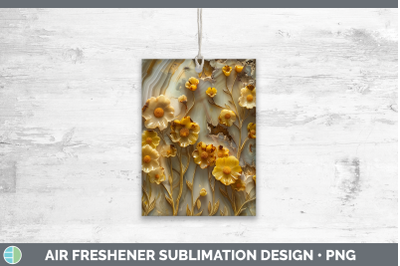 Buttercup Air Freshener 3D Agate Flowers Sublimation Car Sce