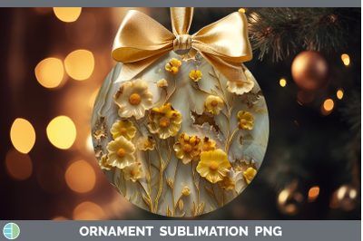 Buttercup Ornament 3D Agate Flowers Sublimation Bauble Desig