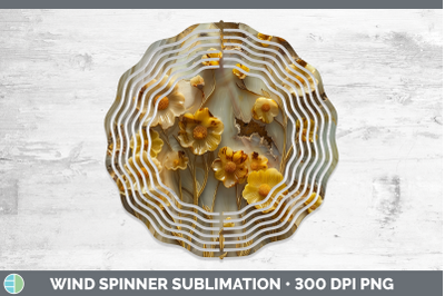 Buttercup Wind Spinner 3D Agate Flowers Sublimation Spinner