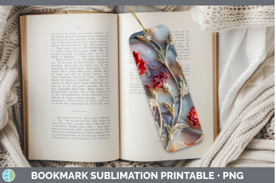 Carnation Bookmark 3D Agate Flowers Sublimation Printable De