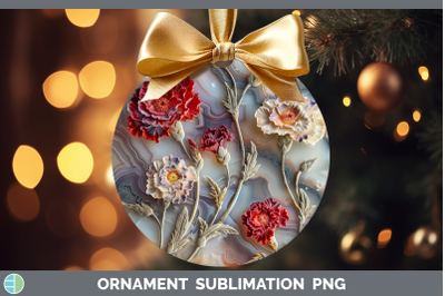 Carnation Ornament 3D Agate Flowers Sublimation Bauble Desig