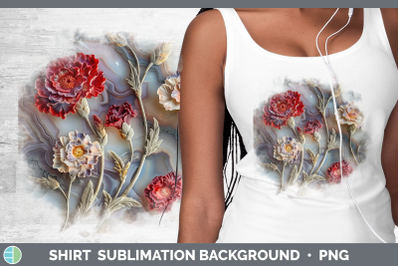 Carnation Shirt 3D Agate Flowers Sublimation Background Desi