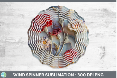 Carnation Wind Spinner 3D Agate Flowers Sublimation Spinner
