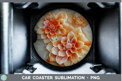 Dahlia Car Coaster 3D Agate Flowers Sublimation Drink Mat De