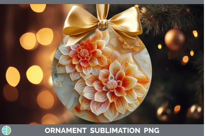Dahlia Ornament 3D Agate Flowers Sublimation Bauble Designs