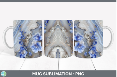 Delphinium Mug Wrap 3D Agate Flowers Sublimation Coffee Cup