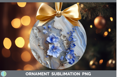 Delphinium Ornament 3D Agate Flowers Sublimation Bauble Desi