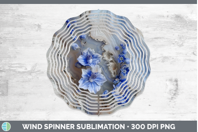 Delphinium Wind Spinner 3D Agate Flowers Sublimation Spinner