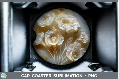 Freesia Car Coaster 3D Agate Flowers Sublimation Drink Mat D