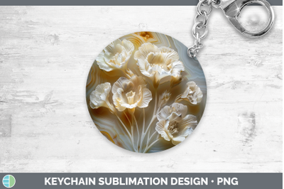 Freesia Keychain 3D Agate Flowers Sublimation Keyring Design
