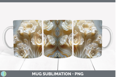 Freesia Mug Wrap 3D Agate Flowers Sublimation Coffee Cup Des