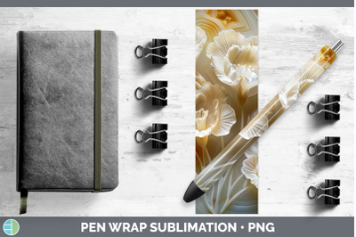 Freesia Pen Wrap 3D Agate Flowers Sublimation Pen Designs