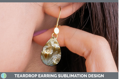 Freesia Teardrop Earrings 3D Agate Flowers Sublimation Earri