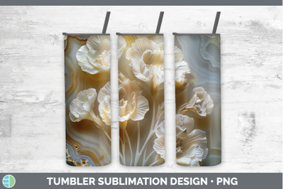 Freesia Tumbler 3D Agate Flowers Sublimation 20 oz Skinny Tu