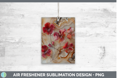 Geranium Air Freshener 3D Agate Flowers Sublimation Car Scen