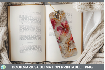 Geranium Bookmark 3D Agate Flowers Sublimation Printable Des