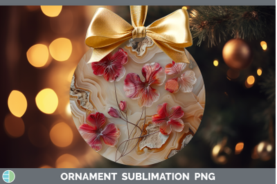 Geranium Ornament 3D Agate Flowers Sublimation Bauble Design