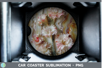 Gladiolus Car Coaster 3D Agate Flowers Sublimation Drink Mat