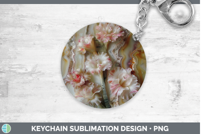 Gladiolus Keychain 3D Agate Flowers Sublimation Keyring Desi