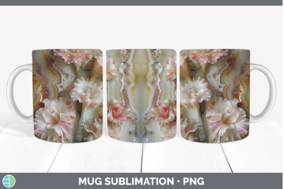 Gladiolus Mug Wrap 3D Agate Flowers Sublimation Coffee Cup D