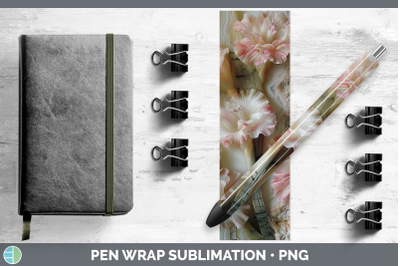 Gladiolus Pen Wrap 3D Agate Flowers Sublimation Pen Designs