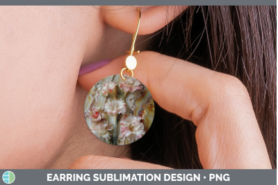 Gladiolus Round Earrings 3D Agate Flowers Sublimation Earrin