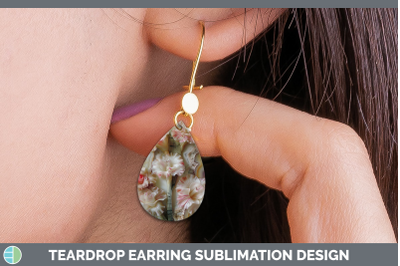 Gladiolus Teardrop Earrings 3D Agate Flowers Sublimation Ear