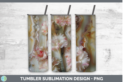 Gladiolus Tumbler 3D Agate Flowers Sublimation 20 oz Skinny