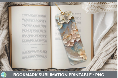 Hydrangea Bookmark 3D Agate Flowers Sublimation Printable De