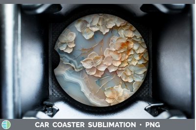 Hydrangea Car Coaster 3D Agate Flowers Sublimation Drink Mat