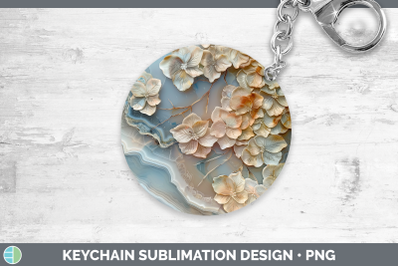 Hydrangea Keychain 3D Agate Flowers Sublimation Keyring Desi