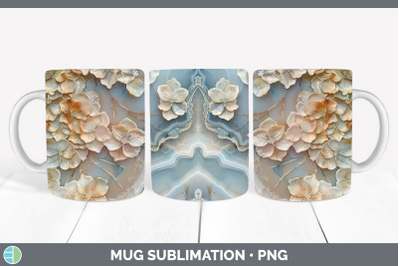 Hydrangea Mug Wrap 3D Agate Flowers Sublimation Coffee Cup D