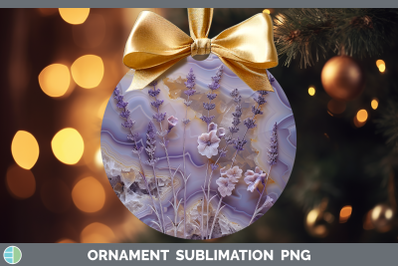 Lavender Ornament 3D Agate Flowers Sublimation Bauble Design
